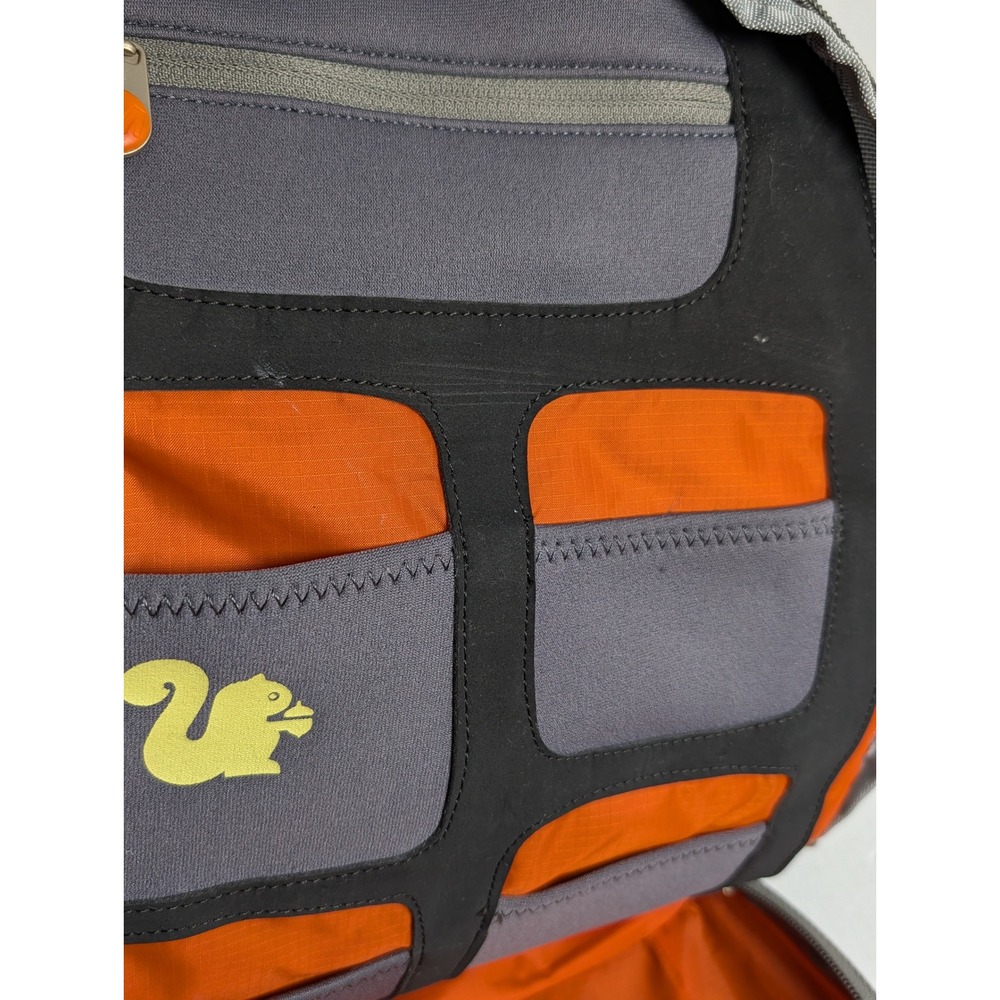 Merrell Gray Backpack Utility Organizer Laptop Travel Hiking Bag Orange Interior - Picture 15 of 16